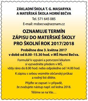 školka zapis
