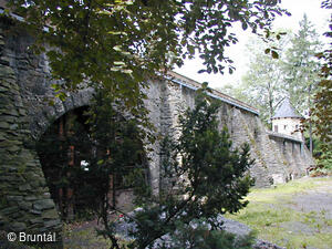 Bruntál, Zámecký park, Terasa se schodištěm a pavilonem