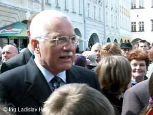 Nový Jičín, návštěva prezidenta republiky Václava Klause